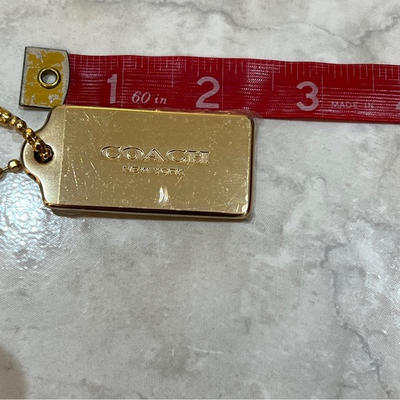 Coach Large Gold Tone Bag Tag 2 1/2” x 1” New - Picture 3 of 4